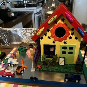 Wood hand painted & decorated PreSchool